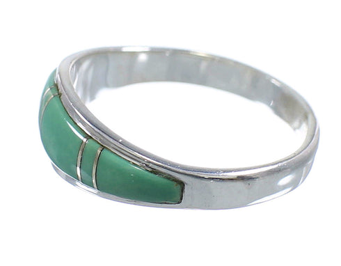 Southwest Turquoise And Authentic Sterling Silver Jewelry Ring Size 6-1/4 WX58877
